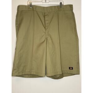 Men's Dickies Flat Front Loose Fit Work Shorts Khaki Size 44